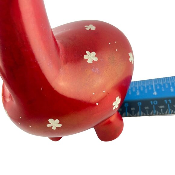 Red Giraffe Figurine Soap Stone Afrikiko Style Kenya Hand Carved Decor - Picture 10 of 10